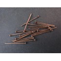 20 kupferfarbene Nietstifte 30mm Schmuckdraht mit Kopf - Schmuckzubehör