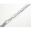 50cm hellsilberfarbene Figaro Kette 6x3mm - Schmuckzubehör