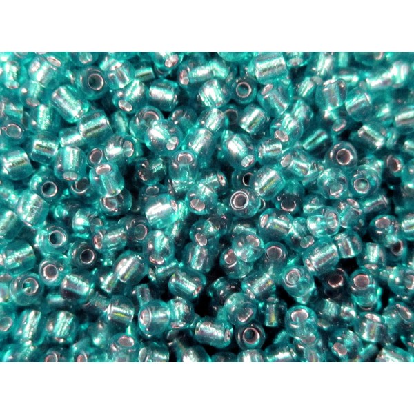 10g smaragdgrüne Rocailles 2mm (12/0) Silbereinzug - Schmuckzubehör Rocailles