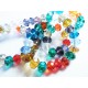 ca. 100 St. 6x4mm geschliffene Kristallglasperlen Strang bunter Perlenmix - buntes Schmuckzubehör