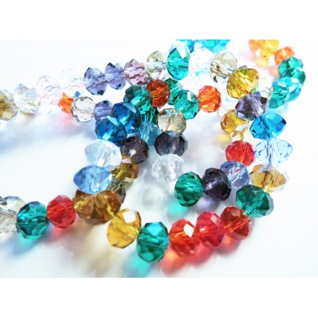 Leisure-Beads - 50 St. 6x4mm Glasperlen bunter Perlenmix - buntes Schmuckzubehör