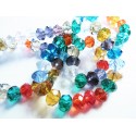 50 St. 6x4mm Glasperlen bunter Perlenmix - buntes Schmuckzubehör