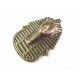1x großer ägyptischer Mumienkopf Tut-Anch-Amun Anhänger ca. 50x35x6mm bronzefarbener Schmuckanhänger - bronze Schmuckzubehör