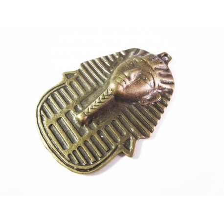 Leisure-Beads - 1x bronzefarben Tut-Anch-Amun Maske Anhänger 50x35mm Schmuckanhänger - Schmuckzubehör