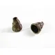 2x bronze Perlenkappen ca. 11x9mm bronzefarbene Perlen Kappen - bronze Schmuckzubehör - Leisure-Beads DIY