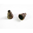 2x bronzefarben Perlenkappen 11x9mm bronzefarbene Perlen Kappen - Schmuckzubehör