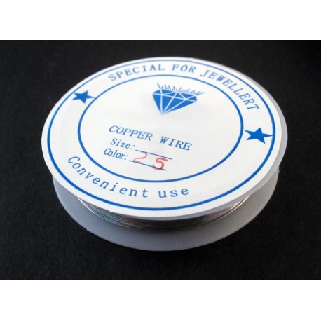 Leisure-Beads - 25m Kupferdraht silberfarben 0,25mm Schmuckdraht - Schmuckzubehör