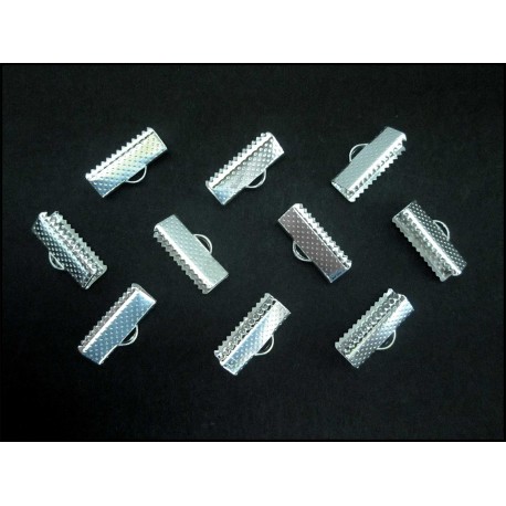 Leisure-Beads - 10x Bandklemme 16mm II WAHL hellsilberfarben Bandverbinder - Schmuckzubehör Bandklemme