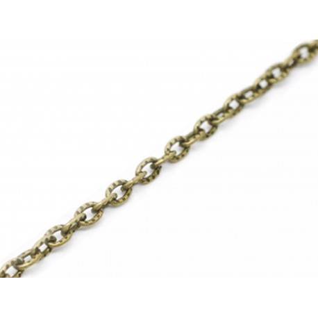 Leisure-Beads - 50cm bronzefarbene Kette 4x2,5mm gemusterte bronzefarbene Gliederkette - Schmuckzubehör