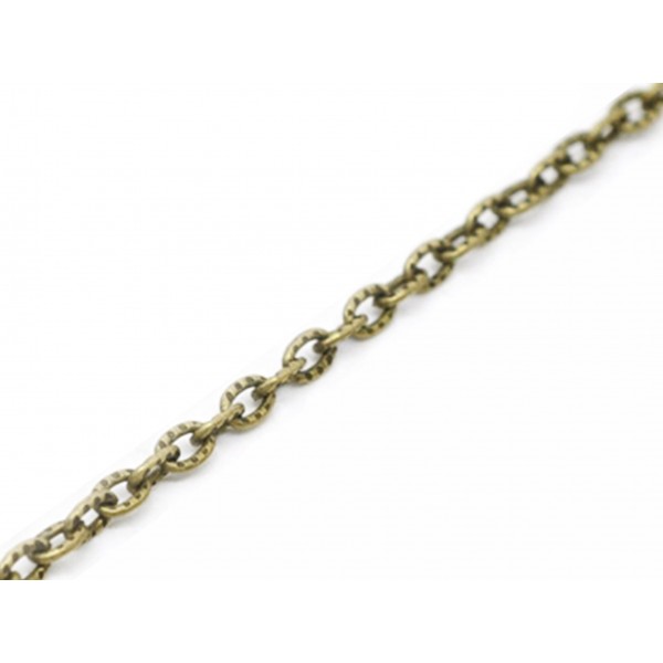 50cm bronzefarbene Kette 4x2,5mm gemusterte bronzefarbene Gliederkette - Schmuckzubehör - Leisure-Beads DIY