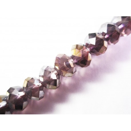 Leisure-Beads - 10x amethyst Glasperlen 8x6mm geschliffene mit AB-Effekt - Schmuckzubehör Glasperlen