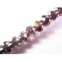 10x amethyst Glasperlen 8x6mm geschliffene mit AB-Effekt - Schmuckzubehör Glasperlen