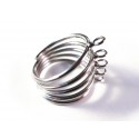 1x Rohling für Fingerring mit 5 Ringen silberfarben - Schmuckzubehör