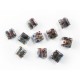 10x Graue Millefiori Perlen quadratisch 10 x 10 mm