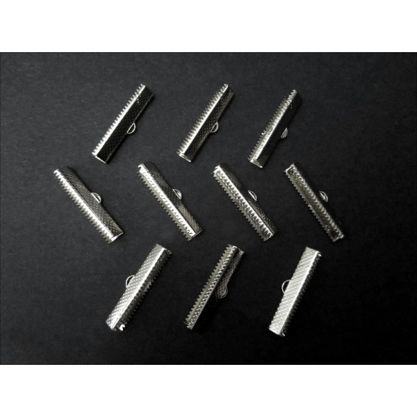 10x silberfarbene Bandklemme 30mm silberfarbene Band Klemmen - Schmuckzubehör - Leisure-Beads DIY