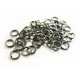 50x Biegering 6mm rund Spaltring schwarz metallfarben - Schmuckzubehör