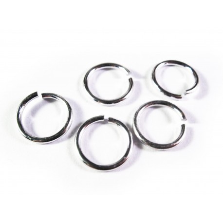 Leisure-Beads - 10x Biegering 15mm x 1,8mm Aluminium rund hellsilberfarben - Schmuckzubehör Biegering