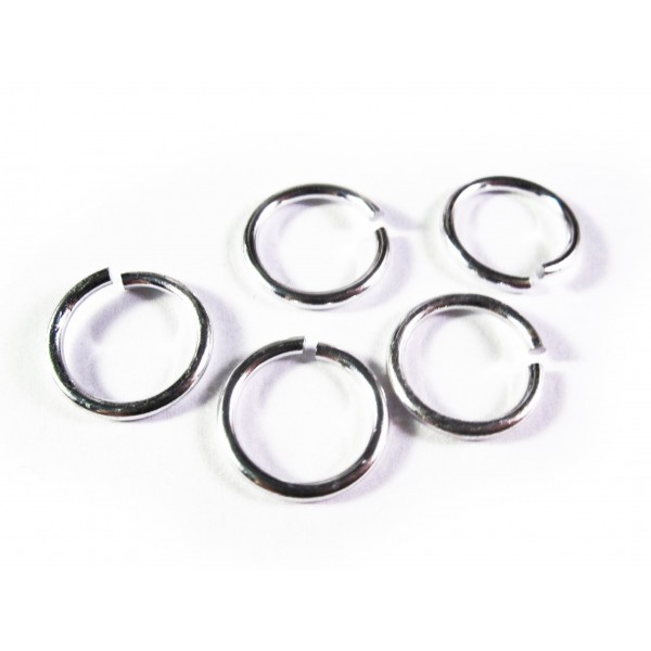 10x Biegering 15mm x 1,8mm Aluminium rund hellsilberfarben - Schmuckzubehör Biegering