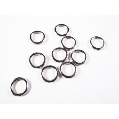 Leisure-Beads - 10x geschlossener Ring 12mm x 1mm hellsilberfarben - Schmuckzubehör