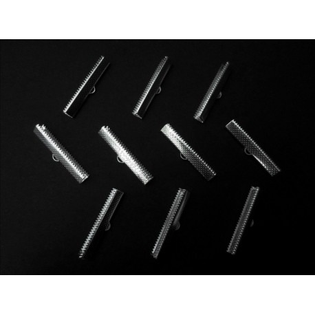 Leisure-Beads - 10x silberfarbene Bandklemme 35mm II WAHL silberfarben - Schmuckzubehör