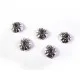 10x flache Perlenkappe ca. 9x3mm aus Acryl in silberfarben - Schmuckzubehör Perlenkappe - Leisure-Beads DIY