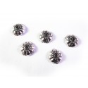 10x flache Perlenkappe 9x3mm aus Acryl in silberfarben - Schmuckzubehör Perlenkappe