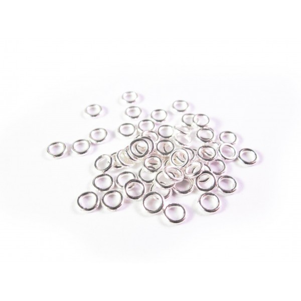 50x geschlossener Ring 4x0,8mm rund in hellsilberfarben - Schmuckzubehör - Leisure-Beads DIY
