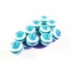 10 blau weiss gestreifte Perlen aus Harz 10mm - Resin Schmuckzubehör - Leisure-Beads DIY