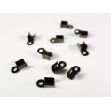 20x gunmetal Endkappe 6x3mm Lederband Klemme - gunmetal Schmuckzubehör