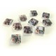 10 quadratische Graue Millefiori Glasperlen 8x8mm