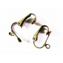 2x bronzefarben Ohrclips 12x16mm bronzefarben - Schmuckzubehör zum Ohrclips selbermachen