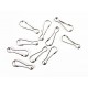 10x einfache Haken silberfarben glatt 23x7x1mm - Schmuckzubehör Schmuckhaken in silberfarben