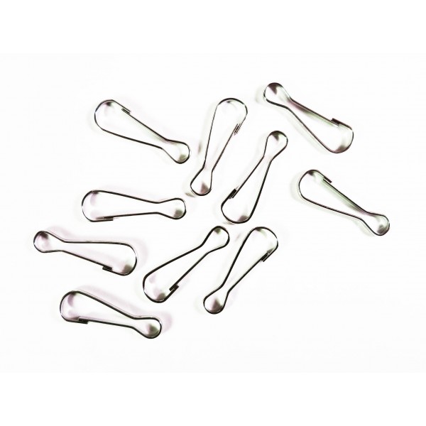10x Haken silberfarben 23x7x1mm - Schmuckzubehör