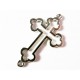 1x Kreuz Kettenverbinder 35x21mm Kruzifix Ketten Zwischenstück silberfarben - Schmuckzubehör Schmuckverbinder