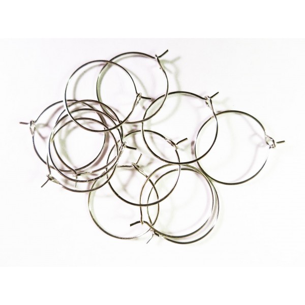 10x Creolen 25x20mm silberfarben Weinglasringe - Tischdeko Weinglasringe - Leisure-Beads DIY