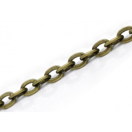 Leisure-Beads - 1m bronzefarbene Kette 4x3mm Gliederkette - Schmuckzubehör