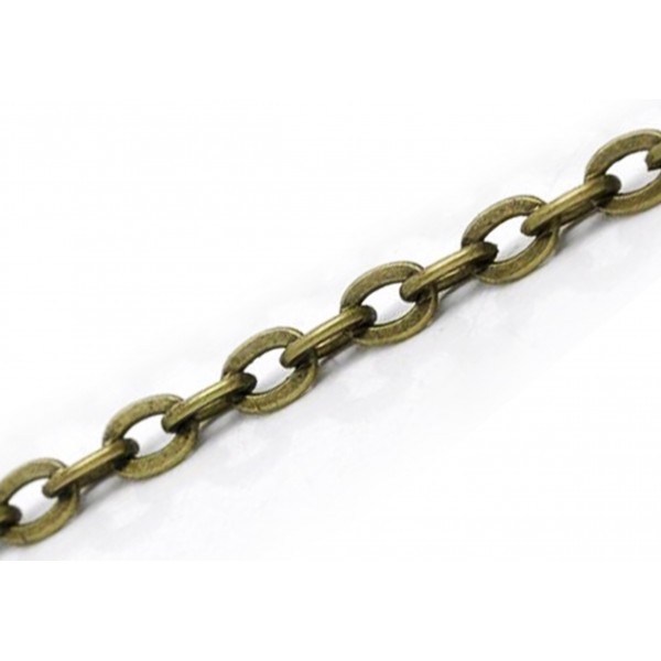 1m bronzefarbene Kette 4x3mm Gliederkette - Schmuckzubehör - Leisure-Beads DIY