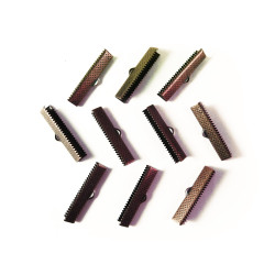 Leisure-Beads - 10x kupferfarbene Bandklemme 35mm kupferfarbene Bandklemmen Bandverbinder - Schmuckzubehör