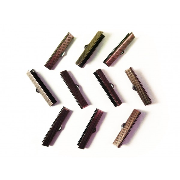10x kupferfarbene Bandklemme 35mm kupferfarbene Bandklemmen Bandverbinder - Schmuckzubehör