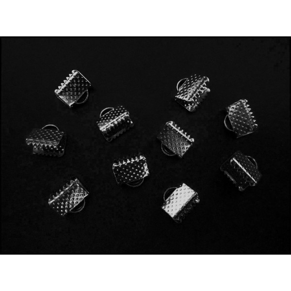 10x gunmetal Bandklemme 8mm Bandverbinder - Schmuckzubehör