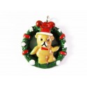 1x Teddy Bär Weihnachts Anhänger 25x21mm Resin - Schmuckzubehör