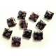 10x Schwarze Millefiori Perlen quadratisch 10 x 10 mm