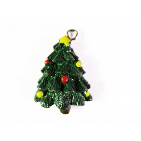 Leisure-Beads - 1x Weihnachtsbaum Weihnachts Anhänger 28x18mm Resin Schmuckanhänger - Schmuckzubehör Weihnachten
