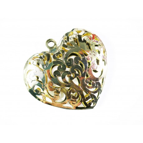 Leisure-Beads - 1x XL-Herz Anhänger glatt 56x53mm goldfarben Schmuckanhänger- Schmuckzubehör