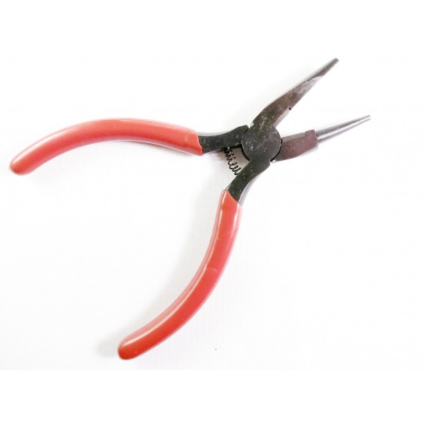 Rote Rundnasen Kettelzange / Spitzzange für Ösen - Schmuckwerkzeug Spezialzange