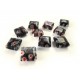 10 quadratische Schwarze Millefiori Perlen 10x10 mm