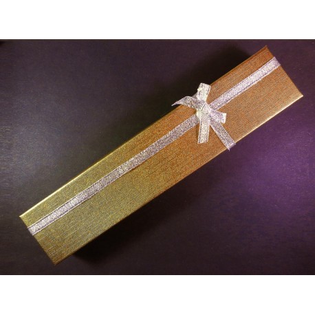 Leisure-Beads - 1x schmale altgoldfarben Schmuckschachtel 210x40x20mm - Schmuckzubehör Schmuckverpackung