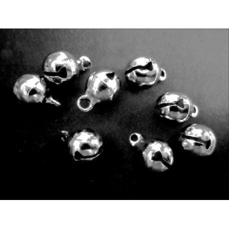 Leisure-Beads - 20x hellsilberfarbene Mini Glöckchen 11x8mm Schmuckanhänger - Schmuckzubehör