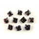 10x Schwarze Millefiori Perlen quadratisch 8 x 8 mm