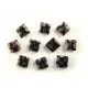 10x Schwarze Millefiori Perlen quadratisch 8 x 8 mm - Leisure-Beads DIY